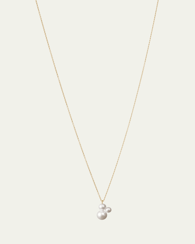 14K Yellow Gold Stellari Simple Freshwater Pearl Necklace, 17"L